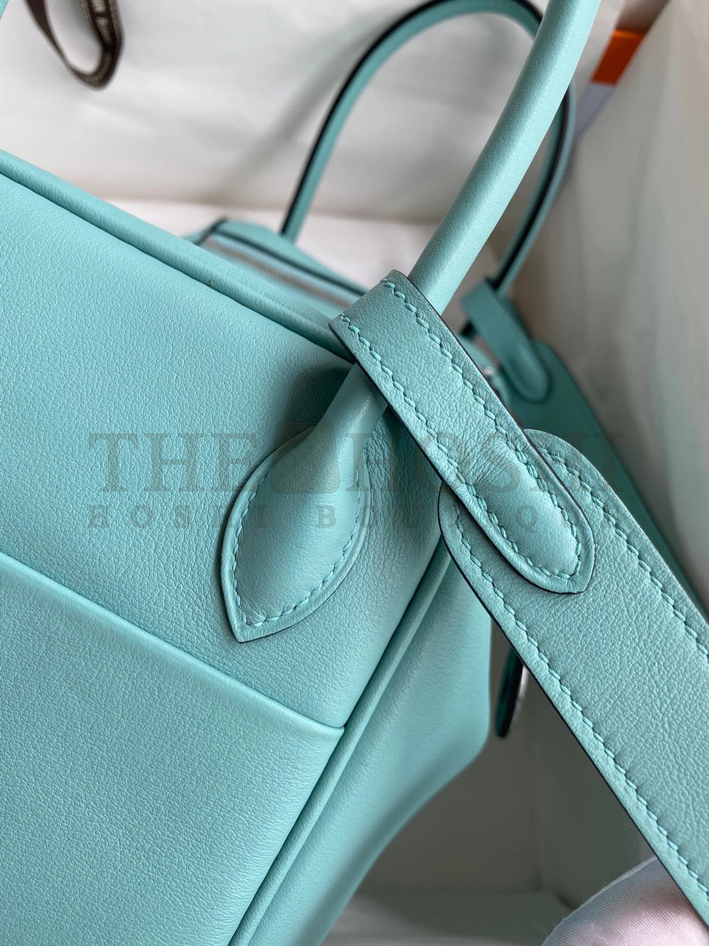 H**me5 Lindy 26 Handmade Bag In Blue Atoll Swift Calfskin Master Quality