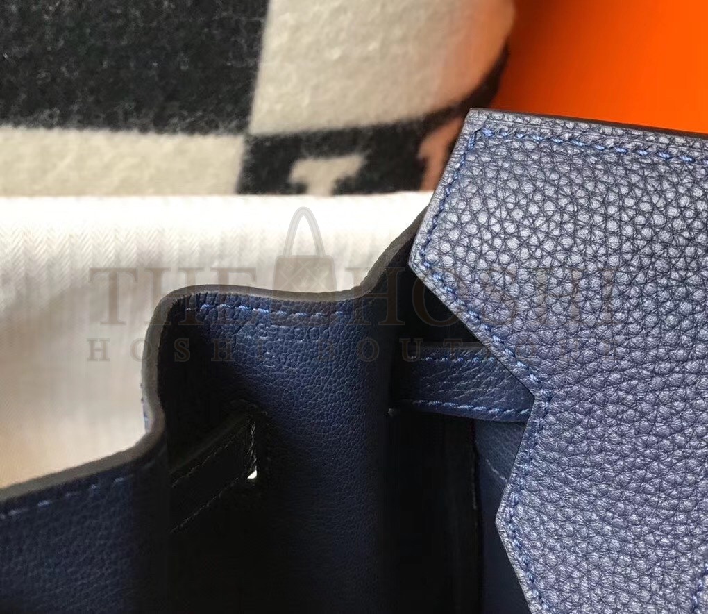 H**me5 Birkin 35 Bag in Navy Blue Clemence Leather with GHW Master Quality