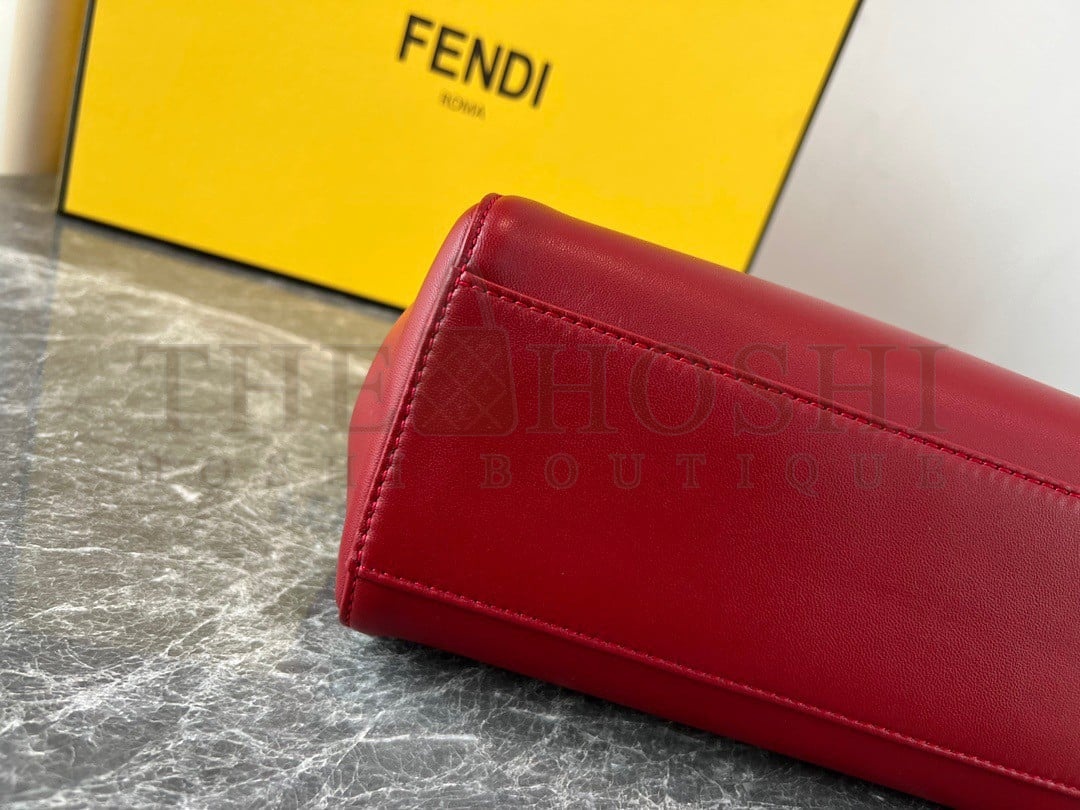 F**di Peekaboo Mini Bag In Red Nappa Leather Master Quality