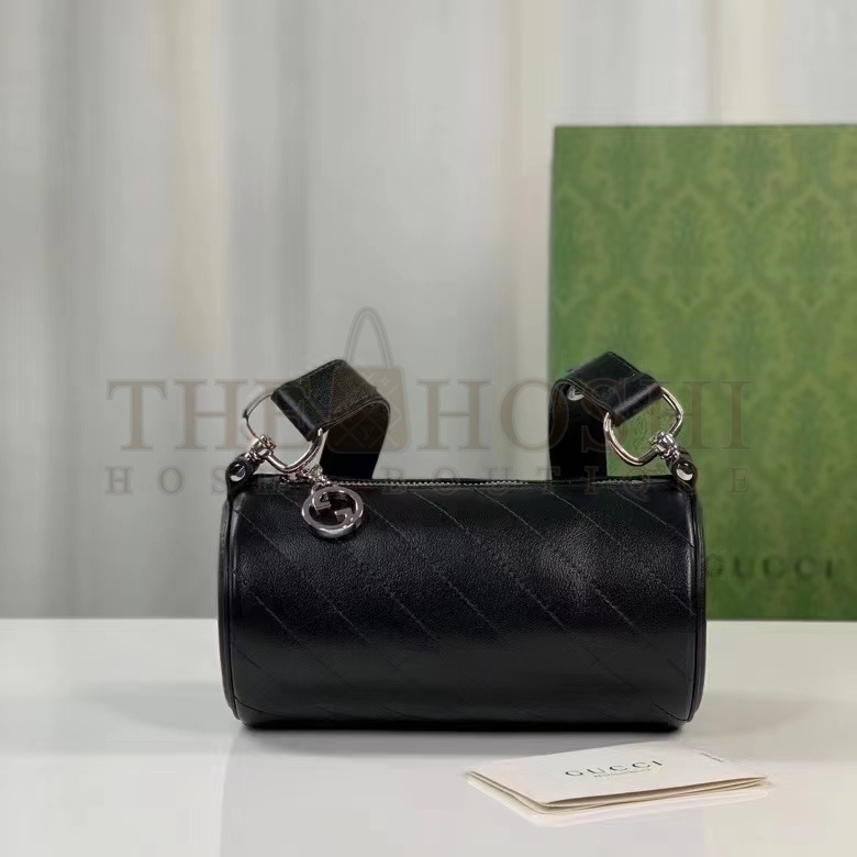 Gvc*1 Women GG Blondie Mini Shoulder Bag Round Interlocking G Black Leather Master Quality