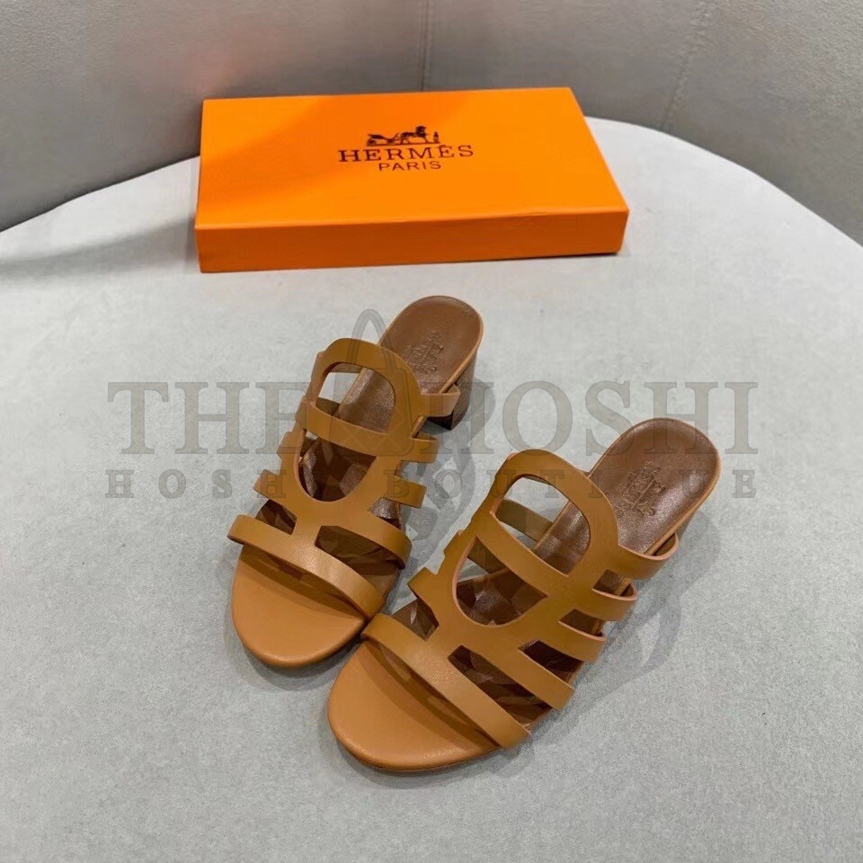 H**me5 Celena Sandals 5MM In Brown Calfskin Master Quality