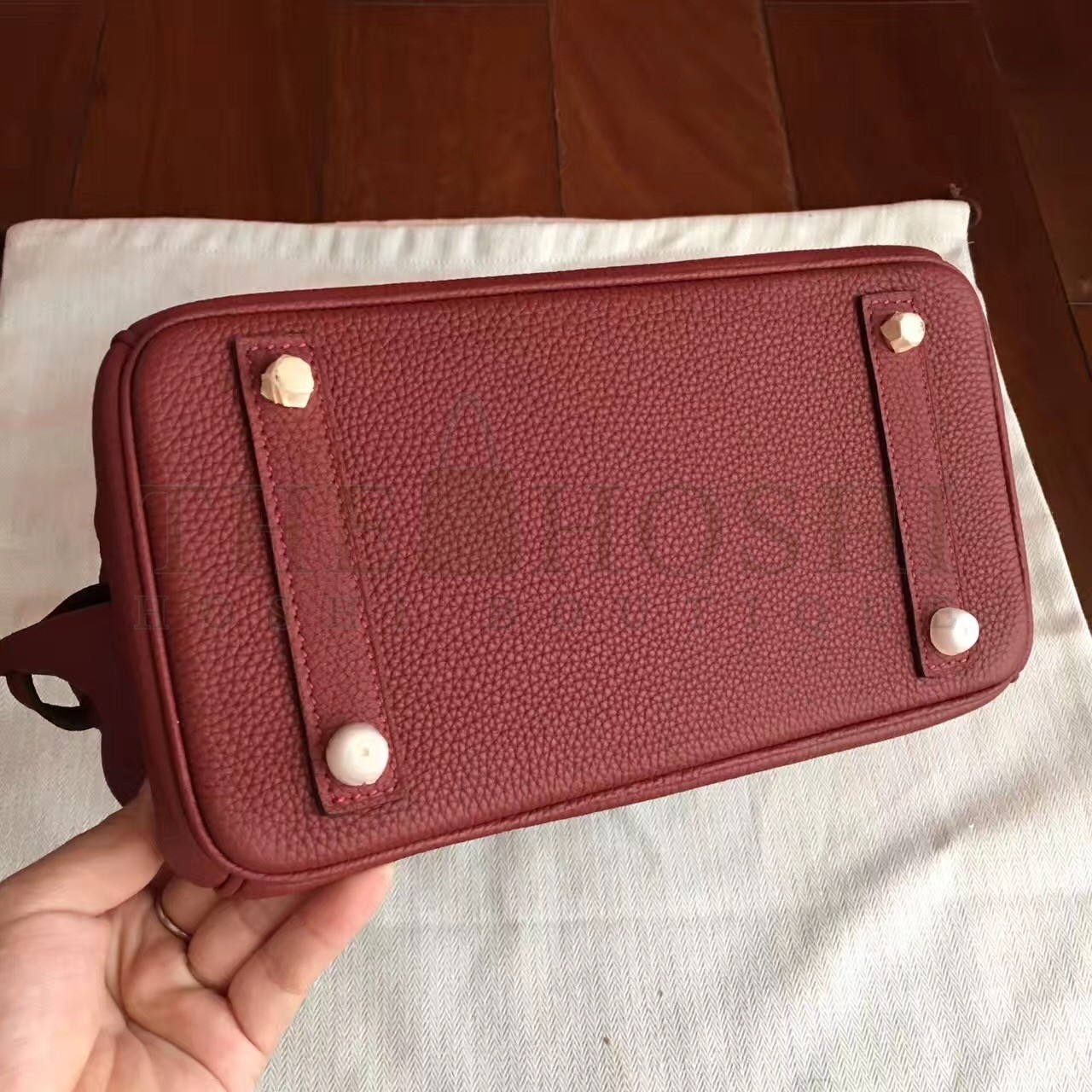 H**me5 Bordeaux Birkin 25cm Clemence Handmade Bag Master Quality