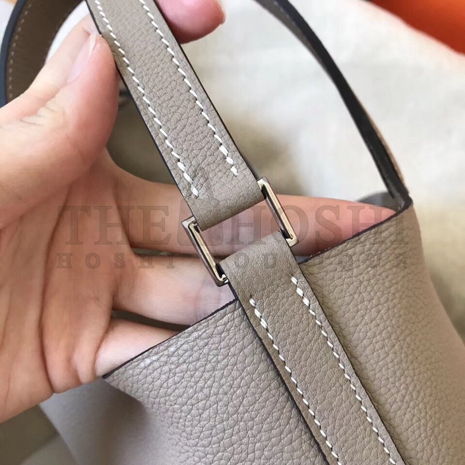 H**me5 Tourterelle Picotin Lock MM 22cm Handmade Bag Master Quality