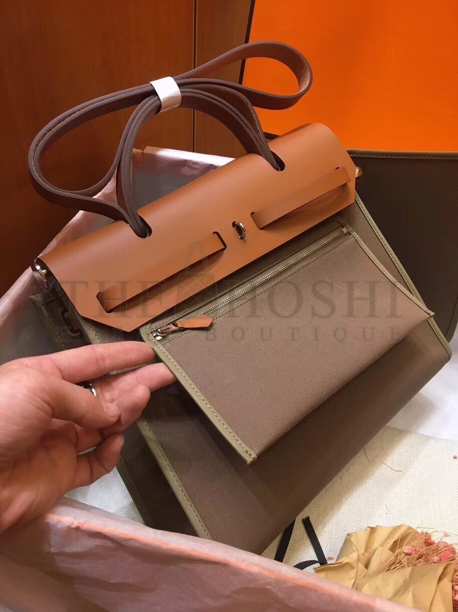 H**me5 Herbag Zip 31cm Bag In Brown And Taupe Master Quality