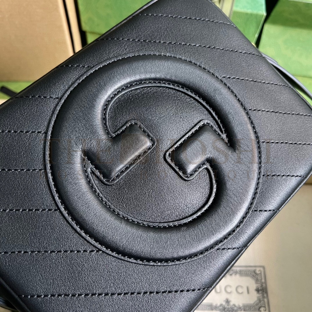 Gvc*1 Women GG Blondie Small Shoulder Bag Black Leather Round Interlocking G Master Quality