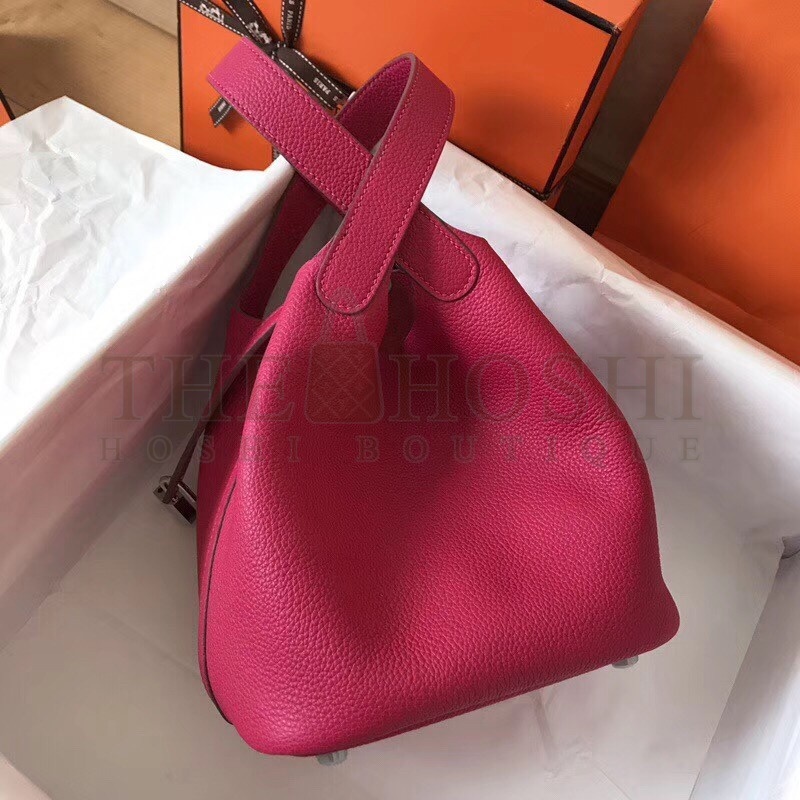 H**me5 Peach Picotin Lock MM 22cm Handmade Bag Master Quality
