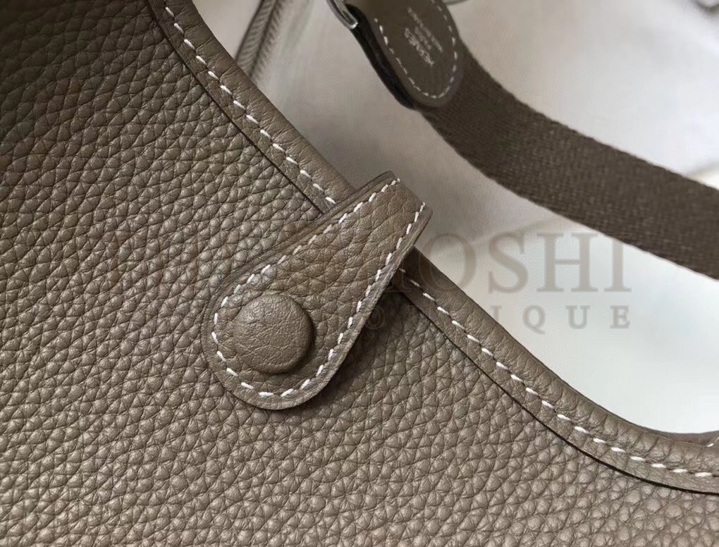 H**me5 Evelyne III TPM Bag In Taupe Clemence Leather Master Quality