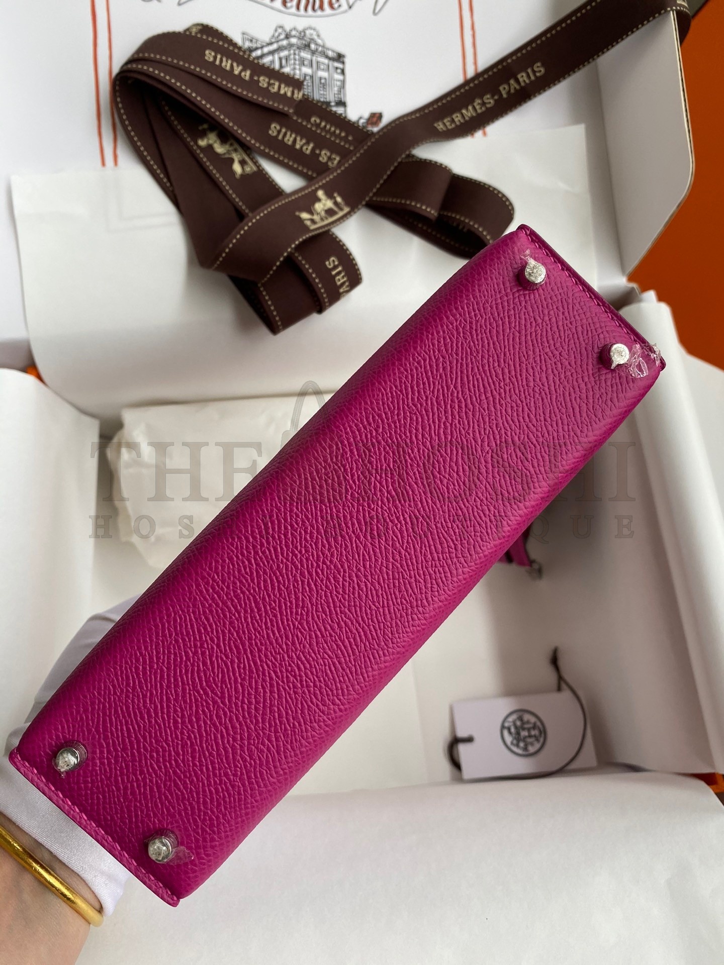 H**me5 Kelly Mini II Sellier Handmade Bag In Rose Purple Epsom Calfskin Master Quality