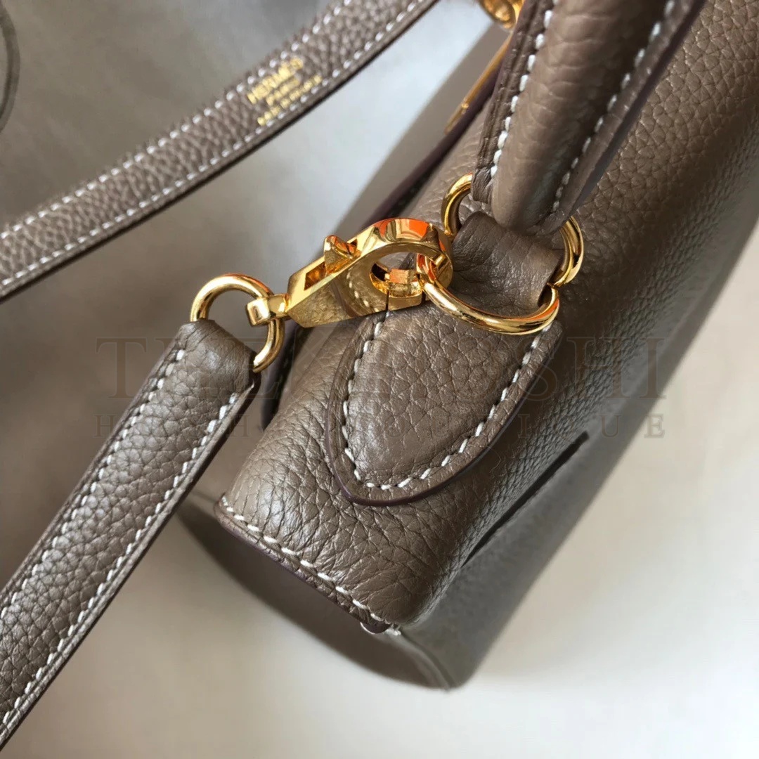 H**me5 Kelly 32cm Retourne Bag in Taupe Clemence Leather GHW Master Quality