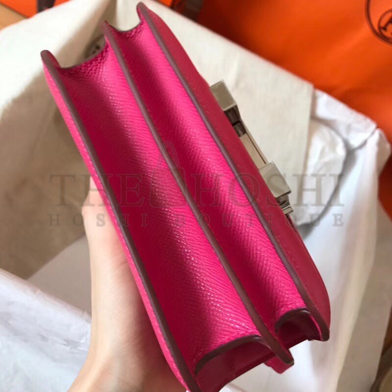 H**me5 Mini Constance 18cm Rose Red Epsom Bag Master Quality