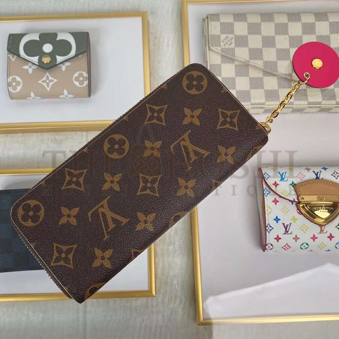 L0vis Vvtt0n LV Women Clémence Wallet in Monogram Canvas-Brown Master Quality