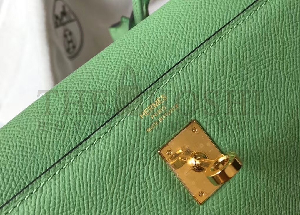 H**me5 Vert Criquet Epsom Kelly 28cm Sellier Bag GHW Master Quality