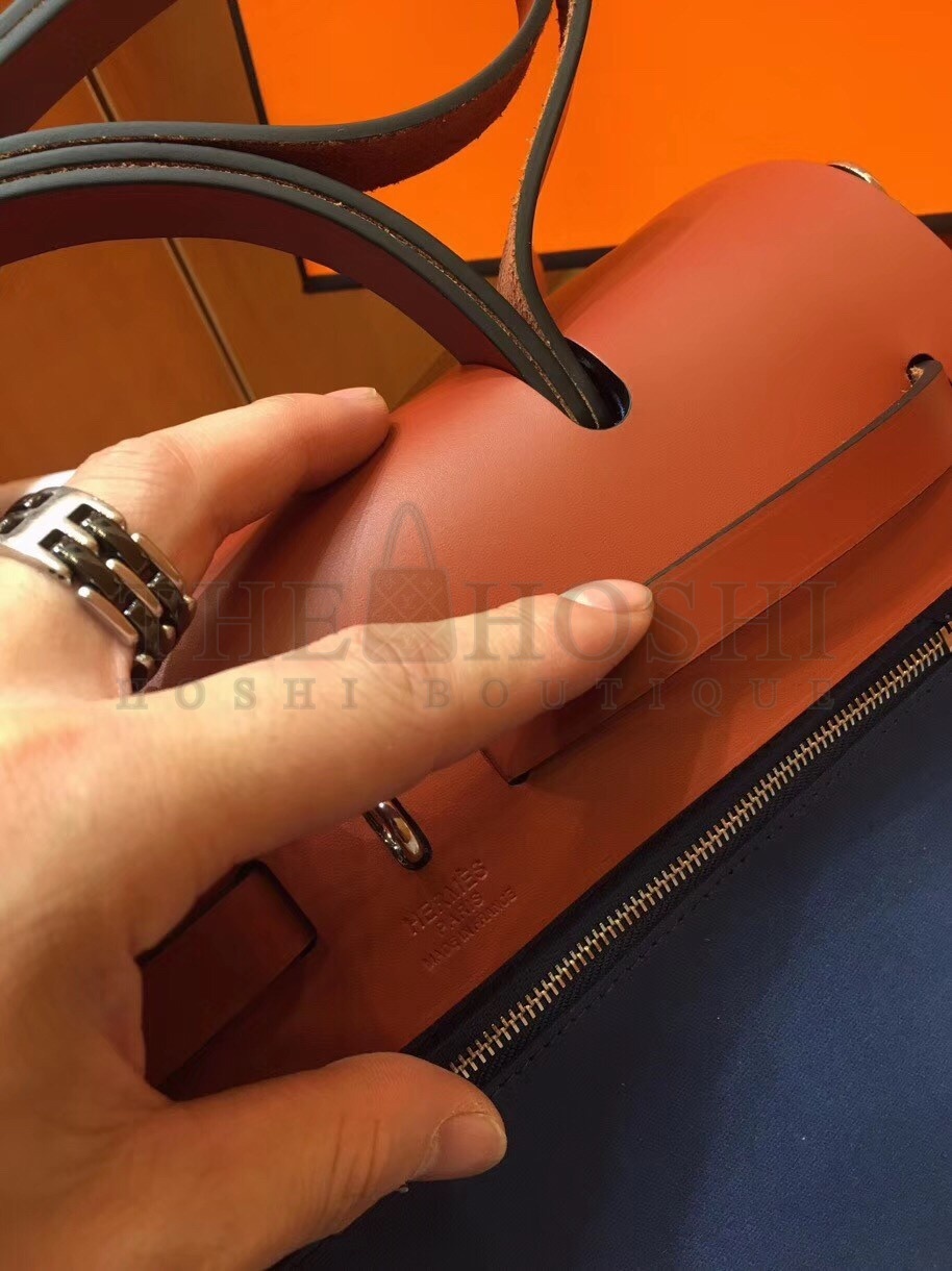 H**me5 Herbag Zip 31cm Bag In Camel And Blue Master Quality