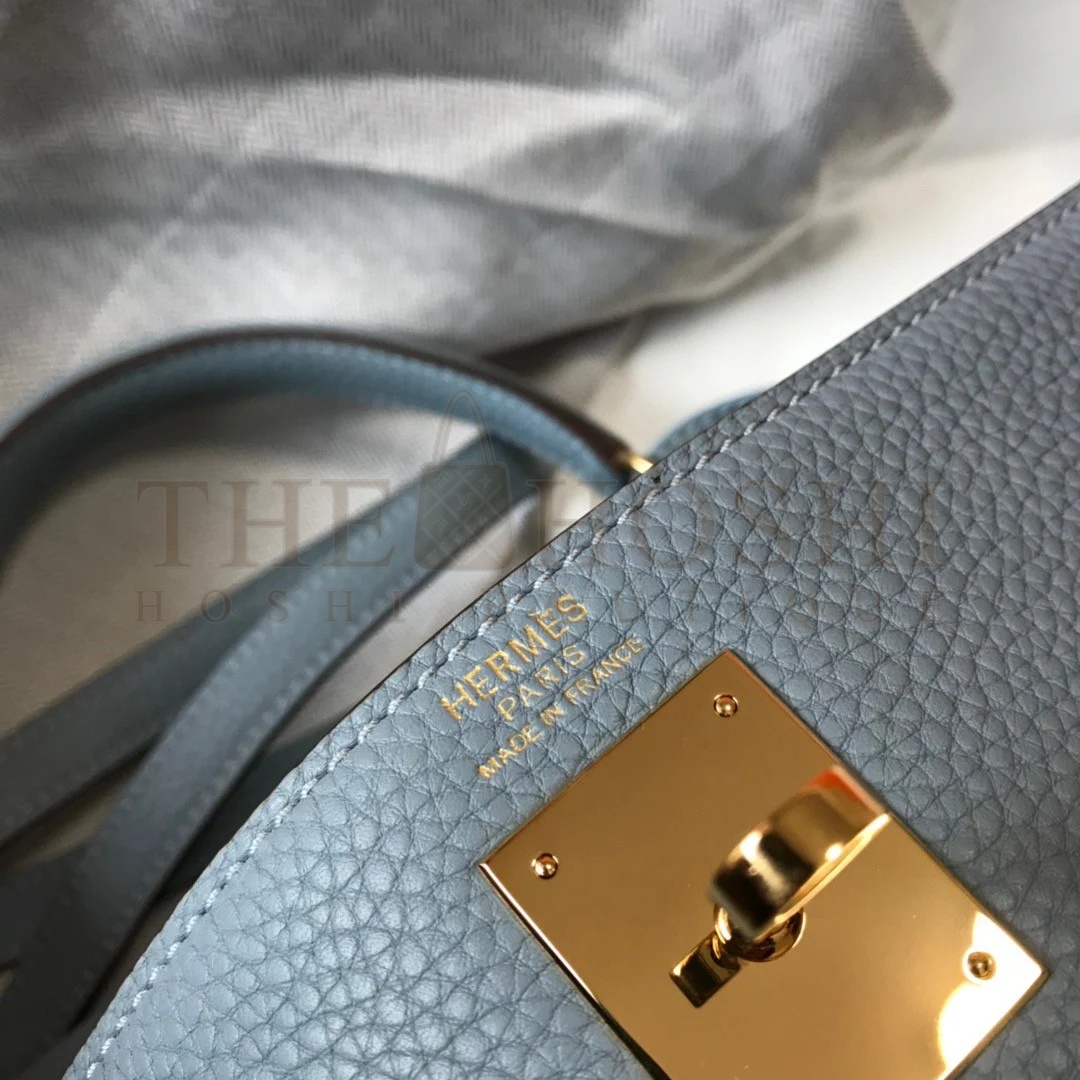 H**me5 Kelly 32cm Retourne Bag in Blue Lin Clemence Leather GHW Master Quality