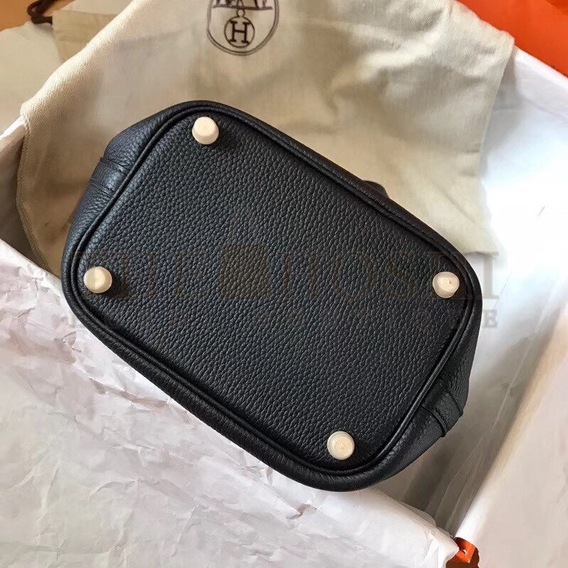 H**me5 Black Picotin Lock MM 22cm Handmade Bag Master Quality