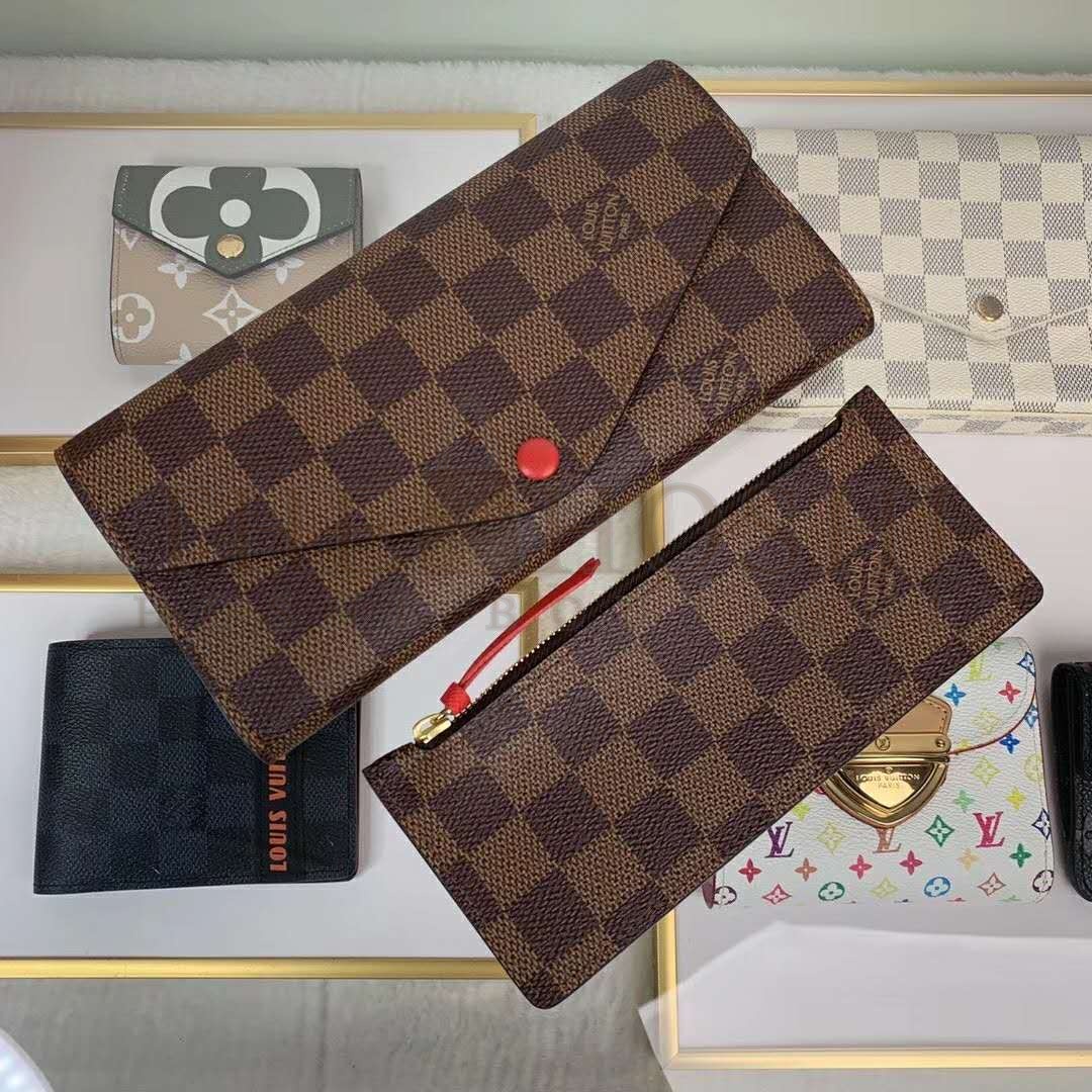 L0vis Vvtt0n LV Women Joséphine Wallet Damier Ebene Canvas-Brown Master Quality