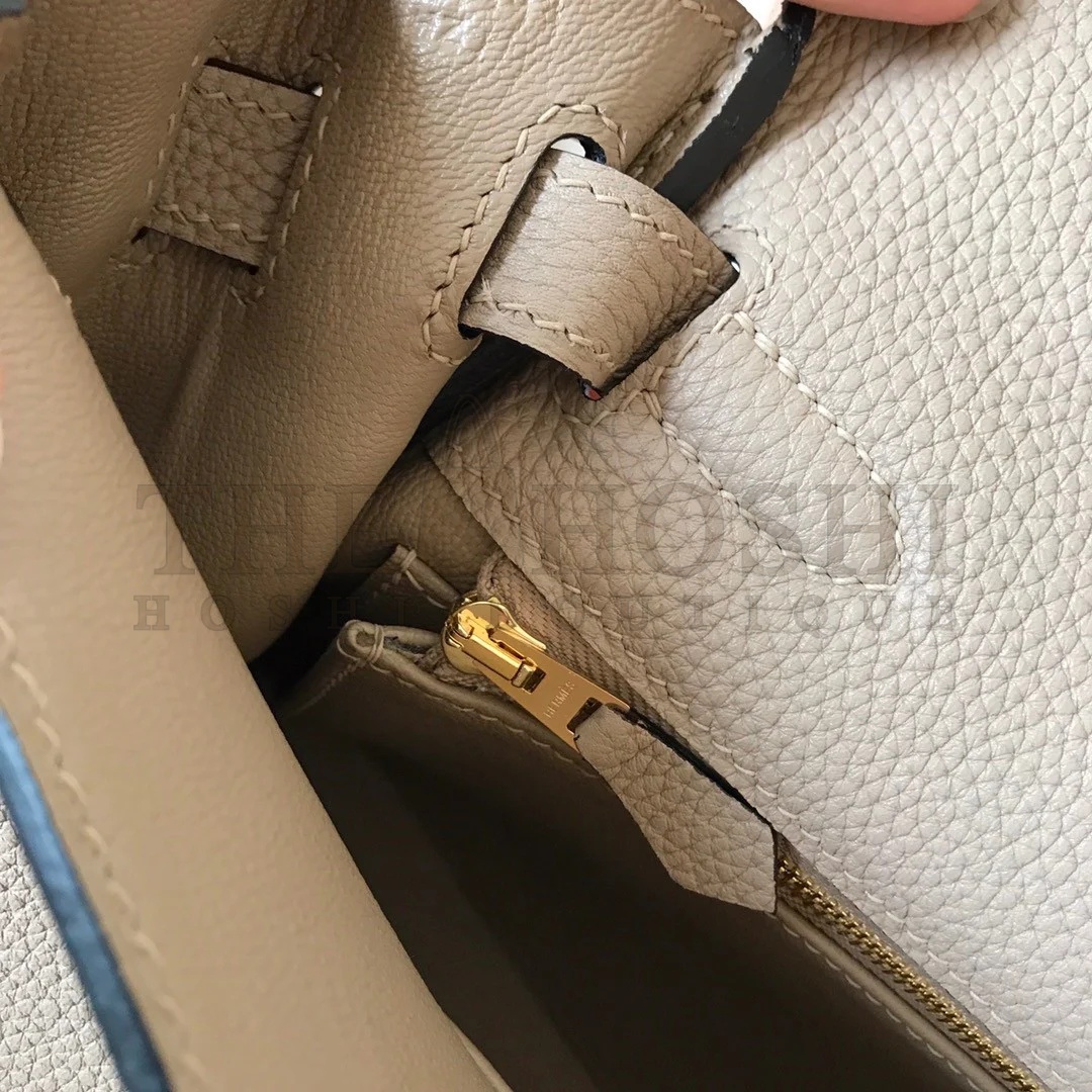 H**me5 Kelly Retourne 28 Handmade Bag In Tourterelle Clemence Leather Master Quality