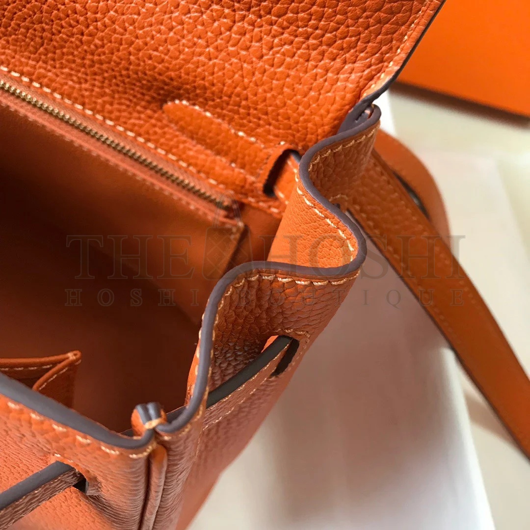 H**me5 Kelly 32cm Retourne Bag in Orange Clemence Leather GHW Master Quality