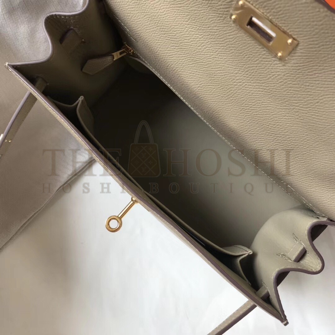 H**me5 Grey Epsom Kelly 32cm Sellier Bag Master Quality
