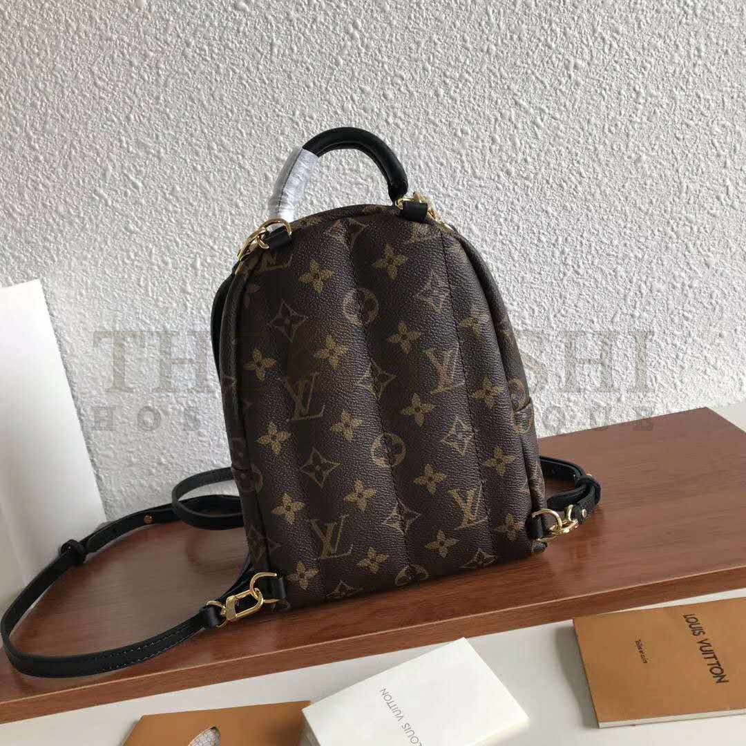 L0vis Vvtt0n LV Unisex Palm Springs Backpack Mini in Monogram Coated Canvas-Brown Master Quality
