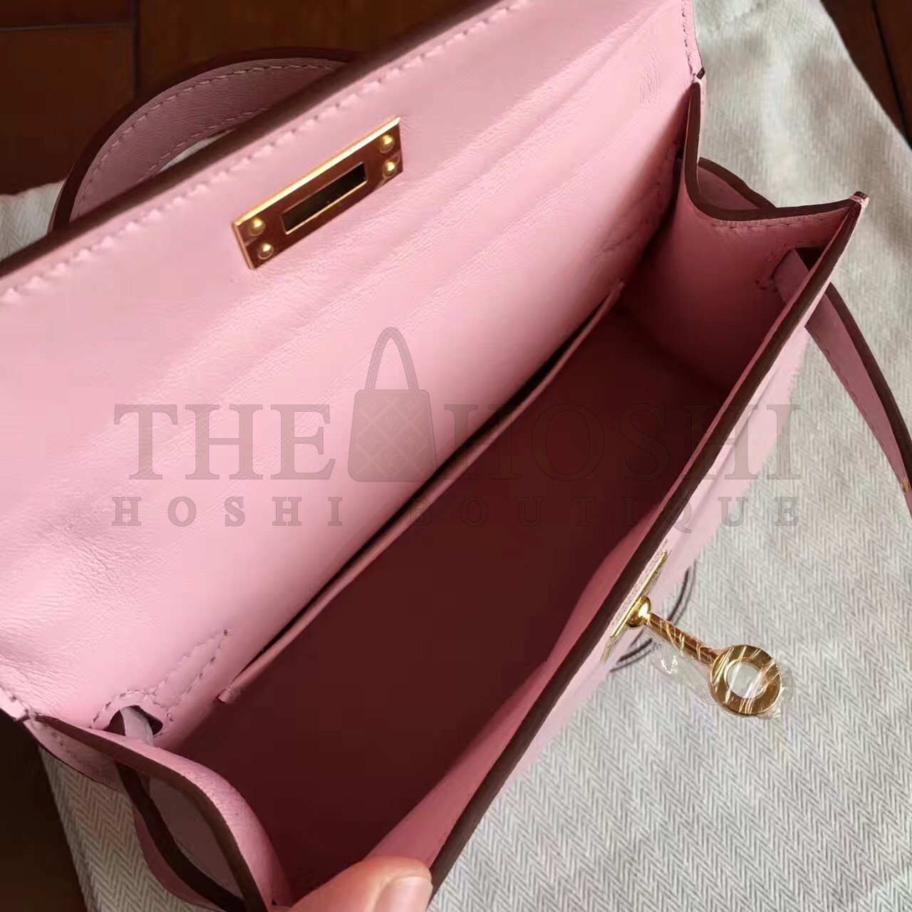 H**me5 Rose Dragee Swift Kelly Mini II Handmade Bag Master Quality