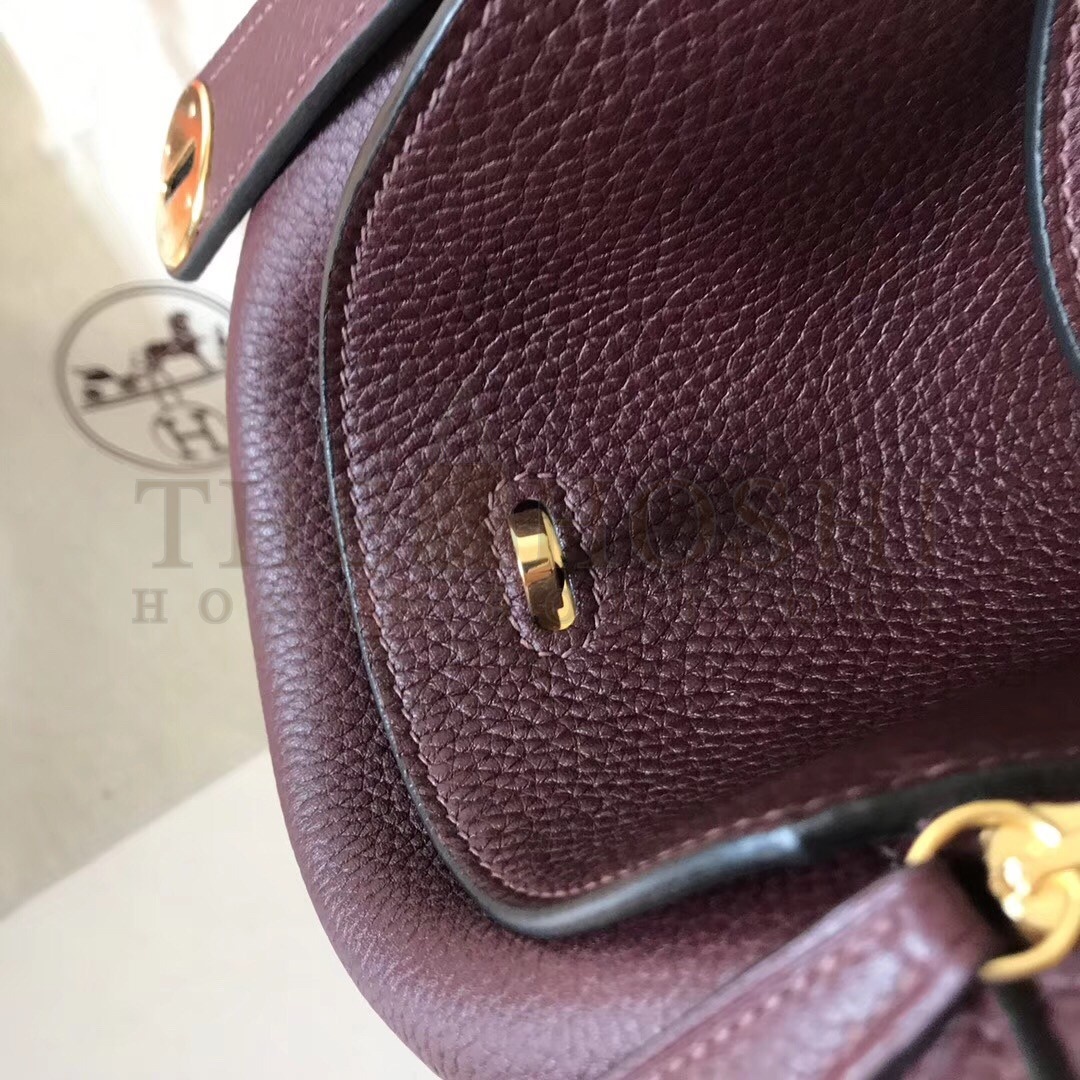 H**me5 Bordeaux Lindy 30cm Clemence Handmade Bag Master Quality