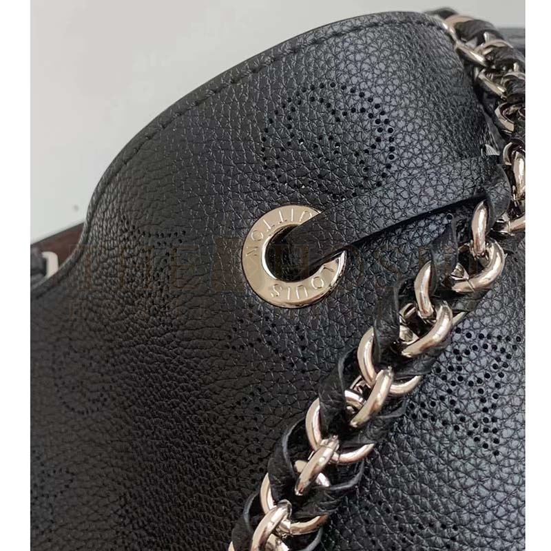 L0vis Vvtt0n LV Women Bella Tote Black Mahina Perforated Calfskin Master Quality