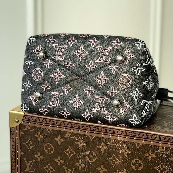 L0vis Vvtt0n LV Women Bella Bucket Bag Black Perforated Mahina Calf Leather Master Quality