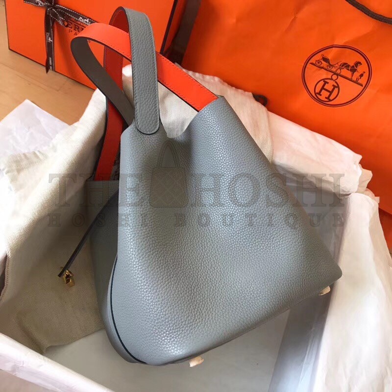 H**me5 Bicolor Picotin Lock PM 18cm Blue Lin Bag Master Quality