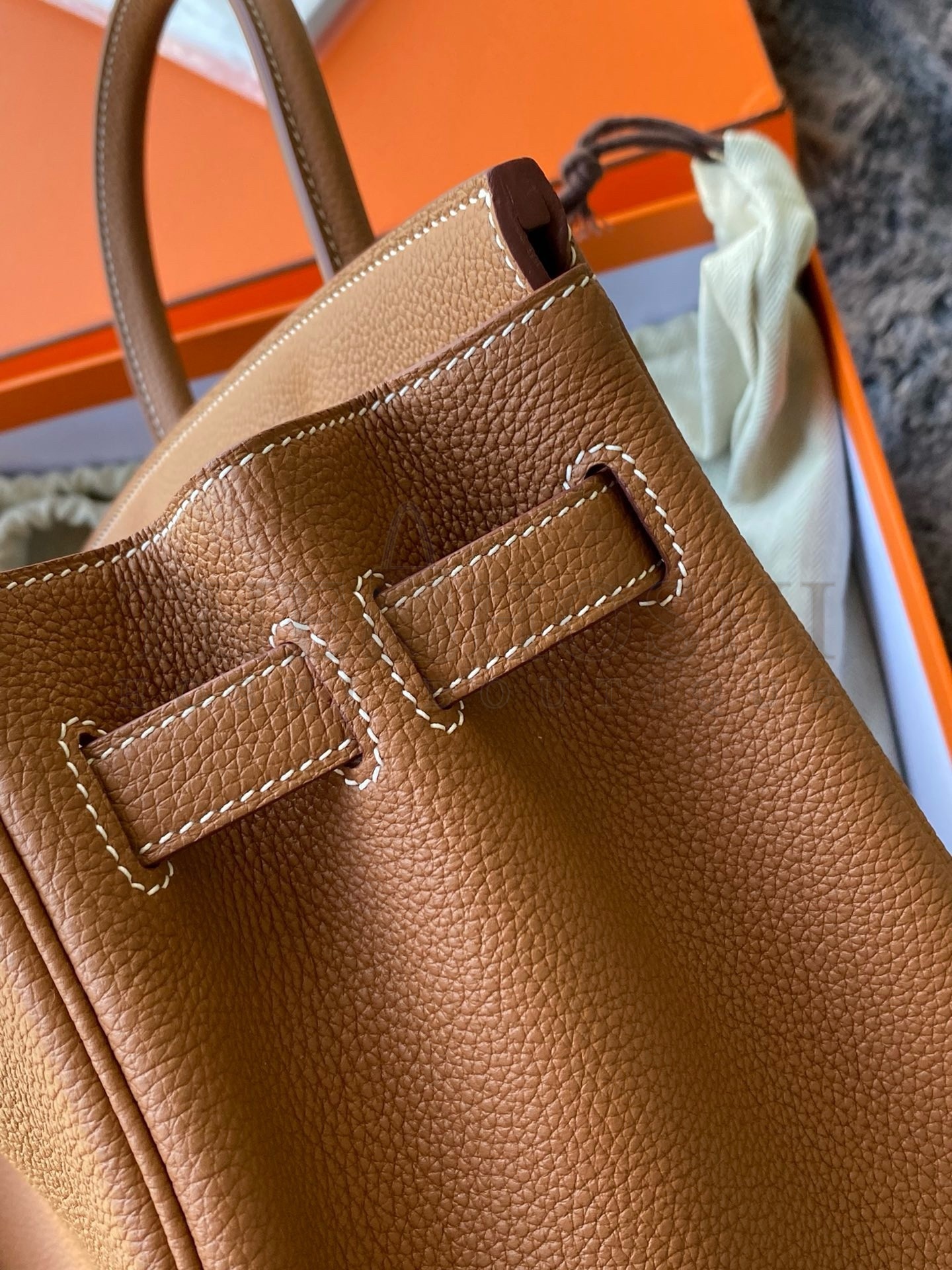 H**me5 Birkin 30 Retourne Handmade Bag in Gold Togo Leather Master Quality