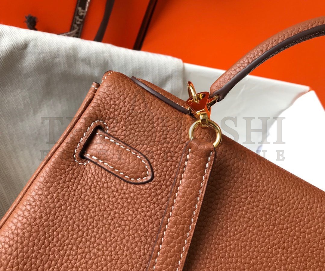 H**me5 Kelly 25cm Retourne Bag in Gold Clemence Leather GHW Master Quality
