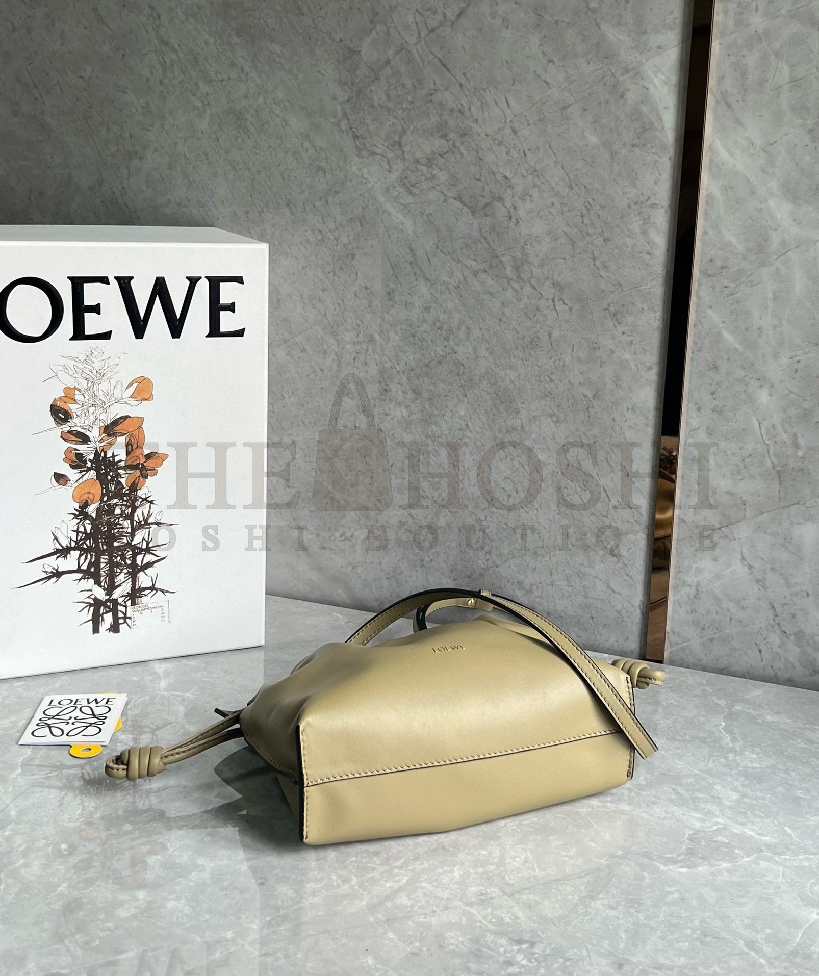 L0ew* Mini Flamenco Clutch Bag in Clay Green Nappa Calfskin Master Quality