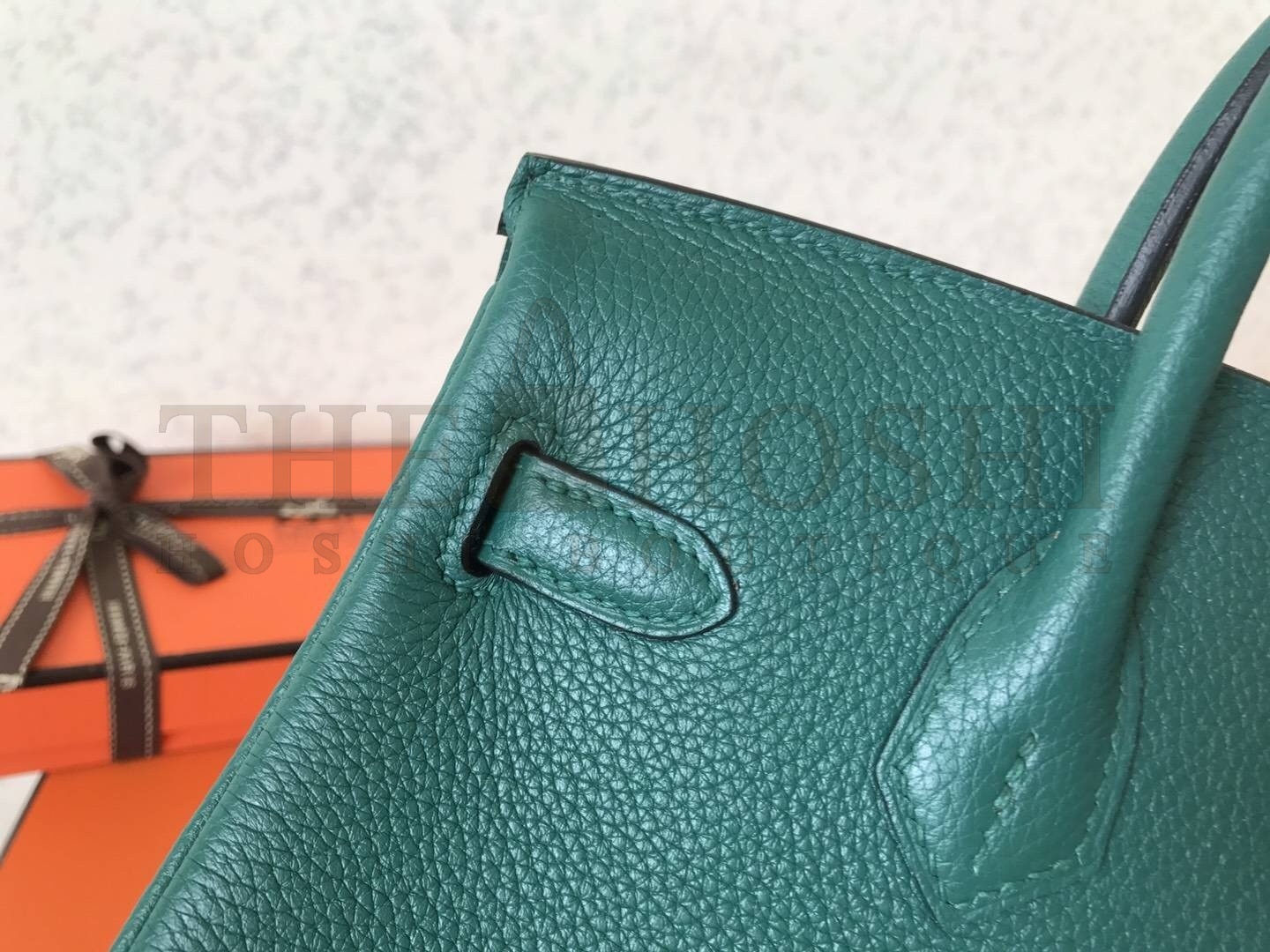H**me5 Malachite Birkin 25cm Clemence Handmade Bag Master Quality