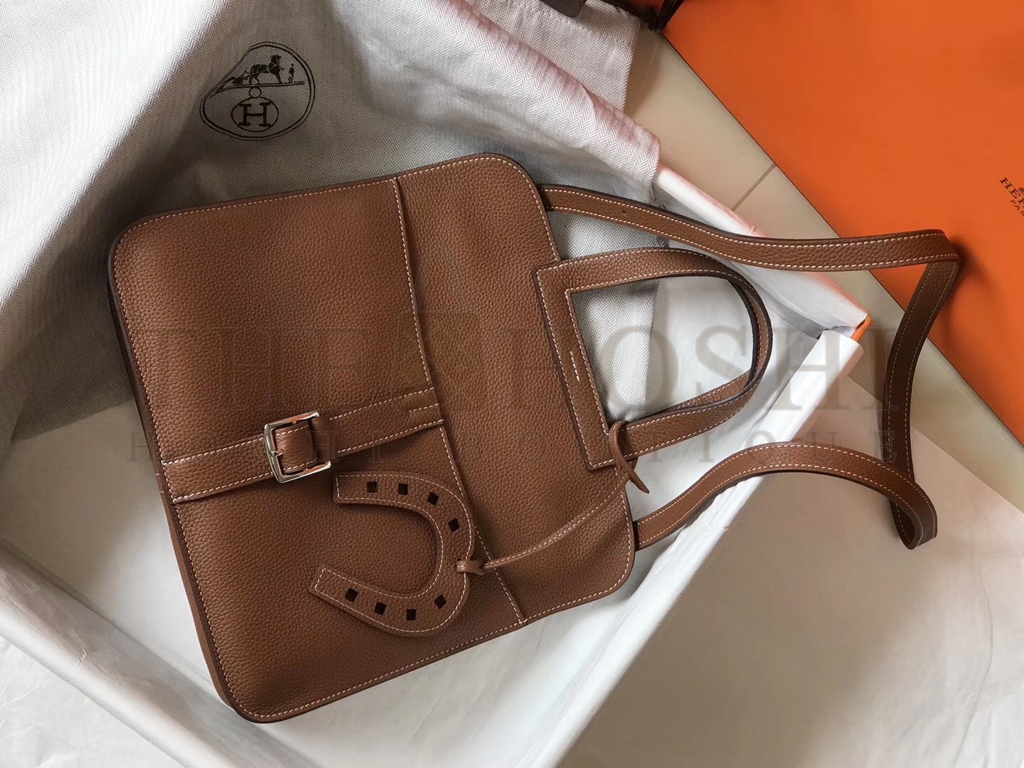 H**me5 Halzan Bag In Brown Clemence Leather Master Quality