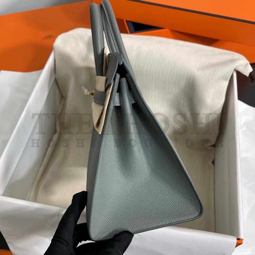 H**me5 Birkin 25 Sellier Handmade Bag In Vert Amanda Epsom Calfskin Master Quality