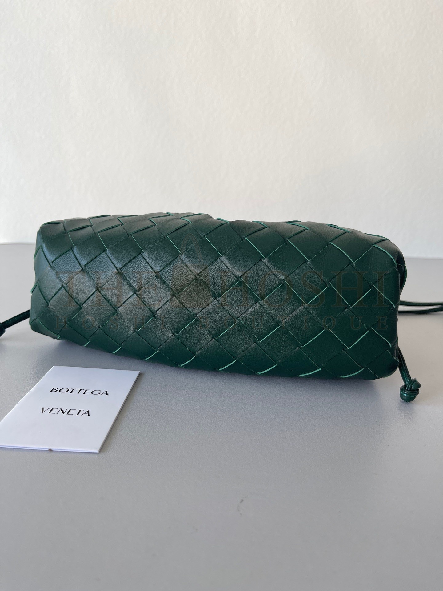 B0tt*ga Ven*ta Mini Pouch with Strap in Raintree Intrecciato Lambskin Master Quality