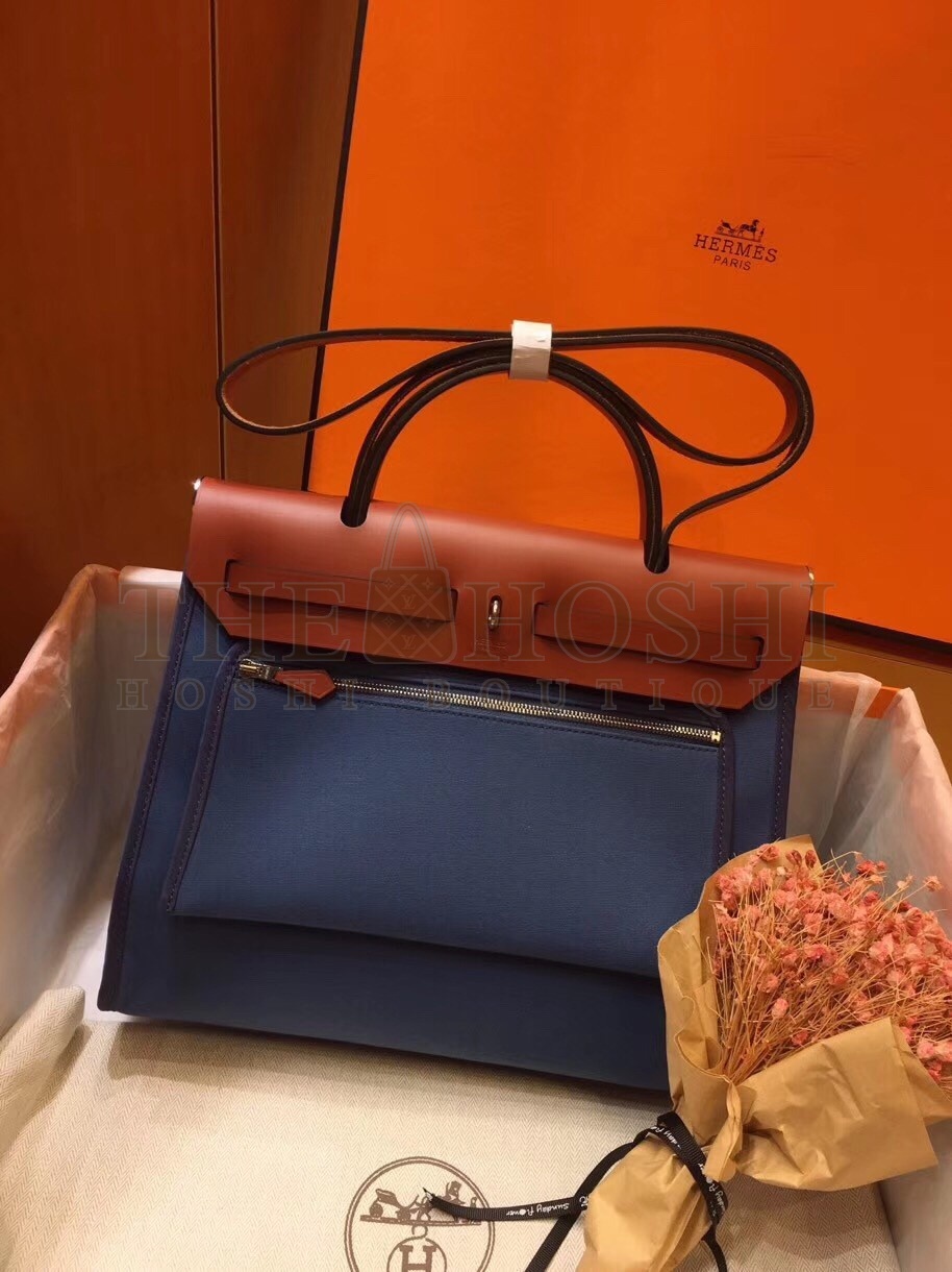 H**me5 Herbag Zip 31cm Bag In Camel And Blue Master Quality