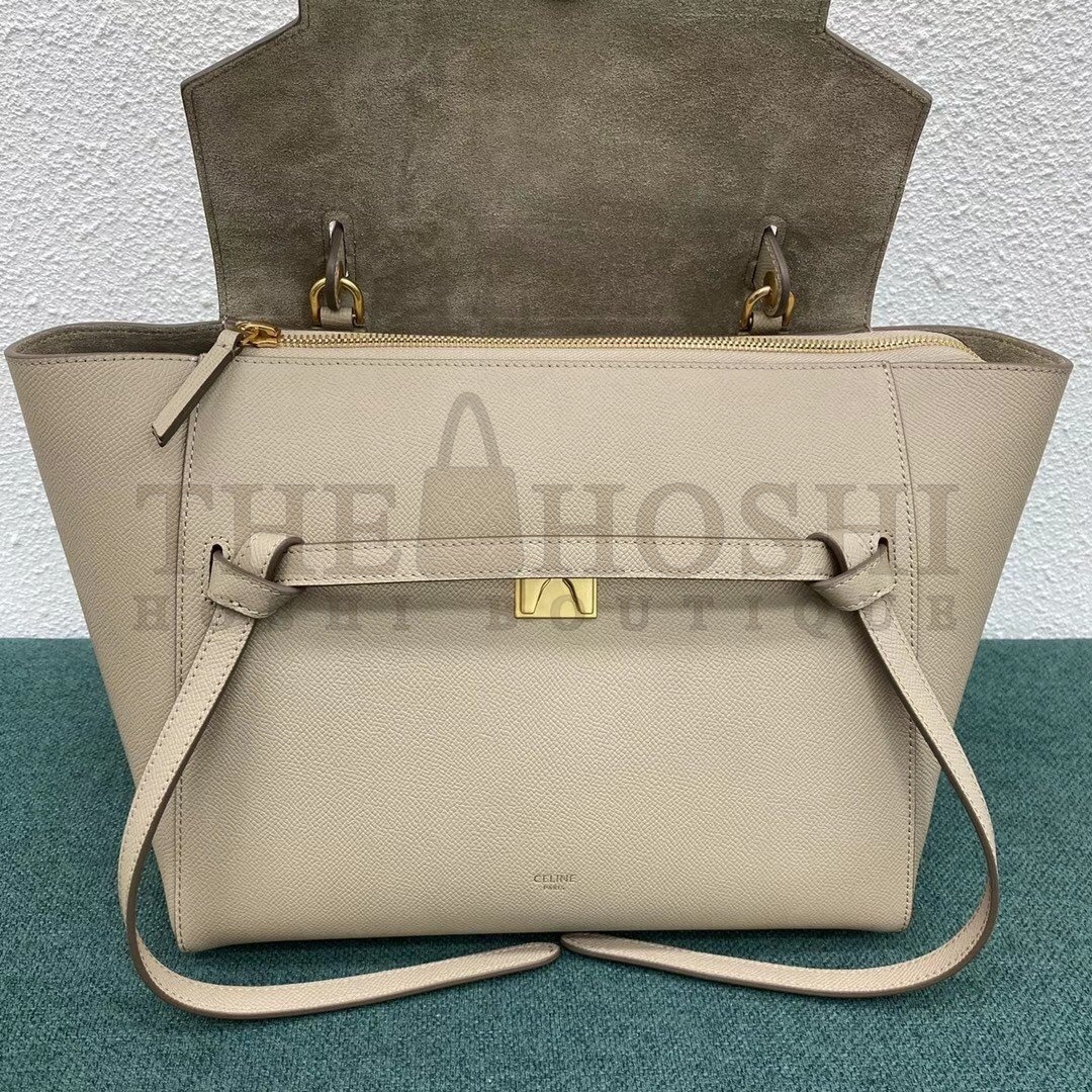 Ce1i*e Belt Mini Bag In Light Taupe Grained Calfskin Master Quality