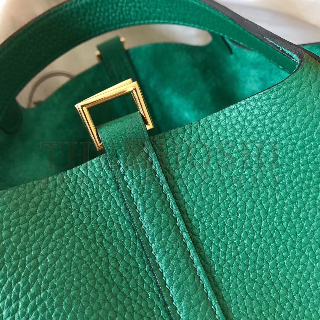H**me5 Vert Vertigo Picotin Lock PM 18cm Handmade Bag Master Quality