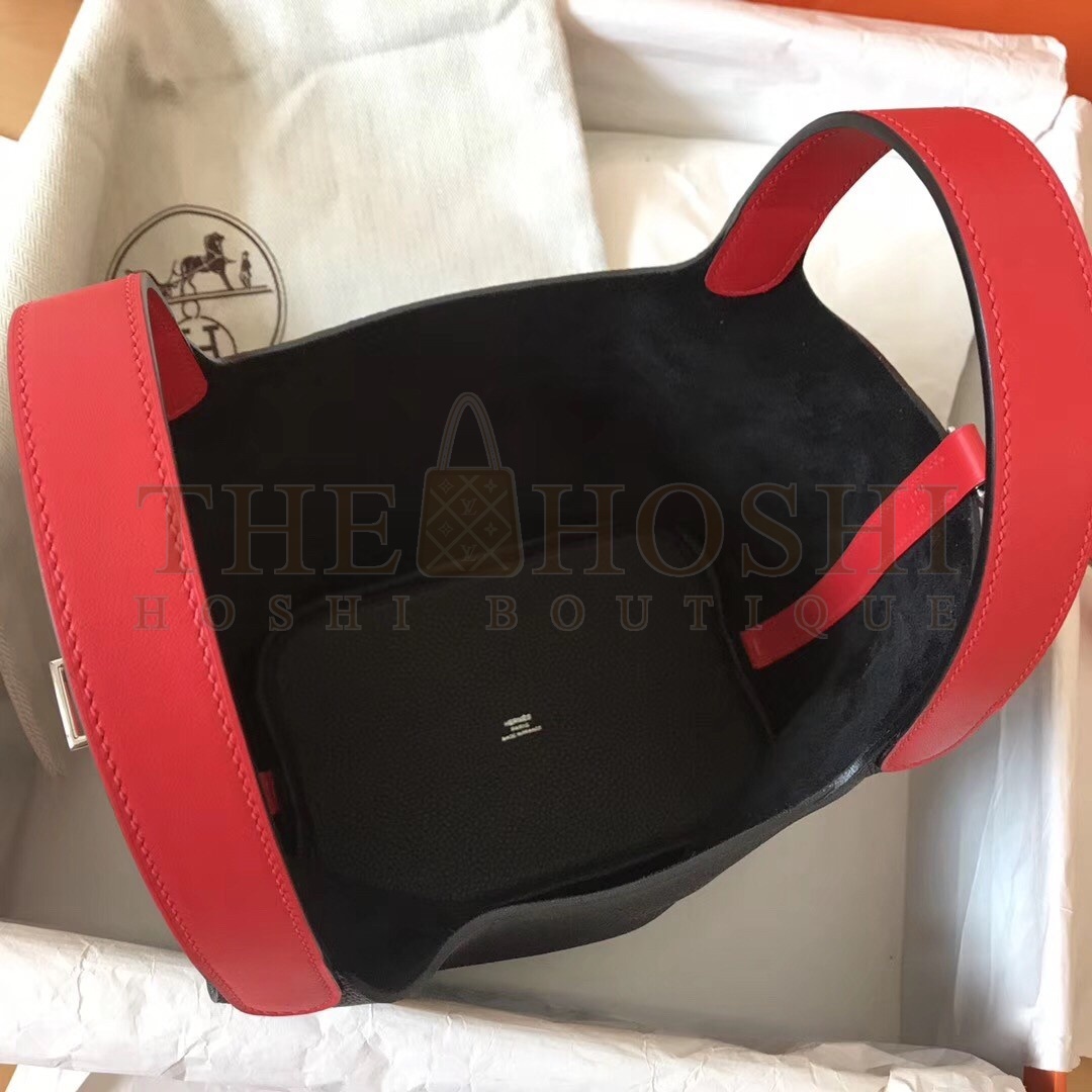 H**me5 Bicolor Picotin Lock PM 18cm Black Bag Master Quality