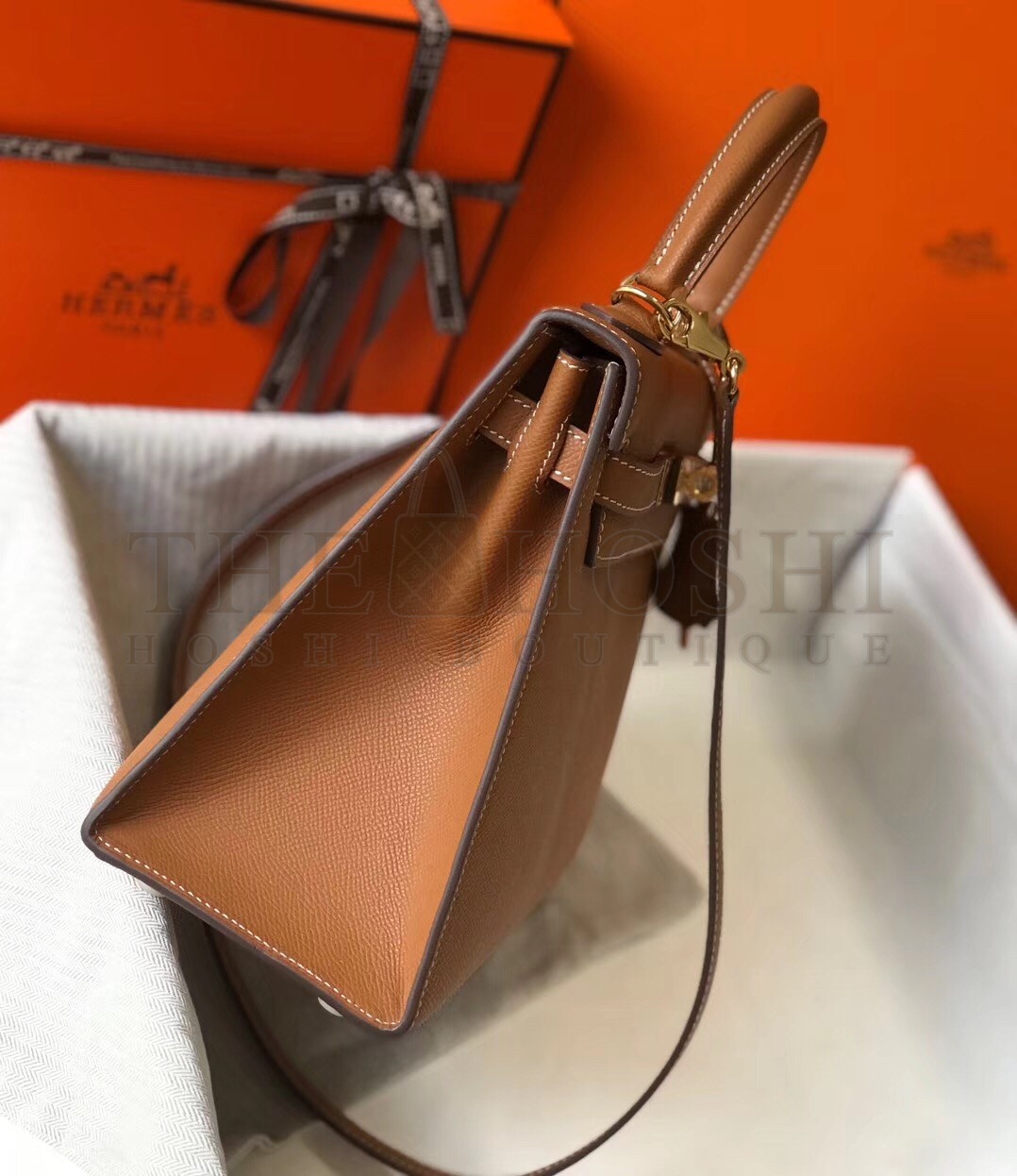 H**me5 Kelly 28cm Sellier Bag In Brown Epsom Leather Master Quality