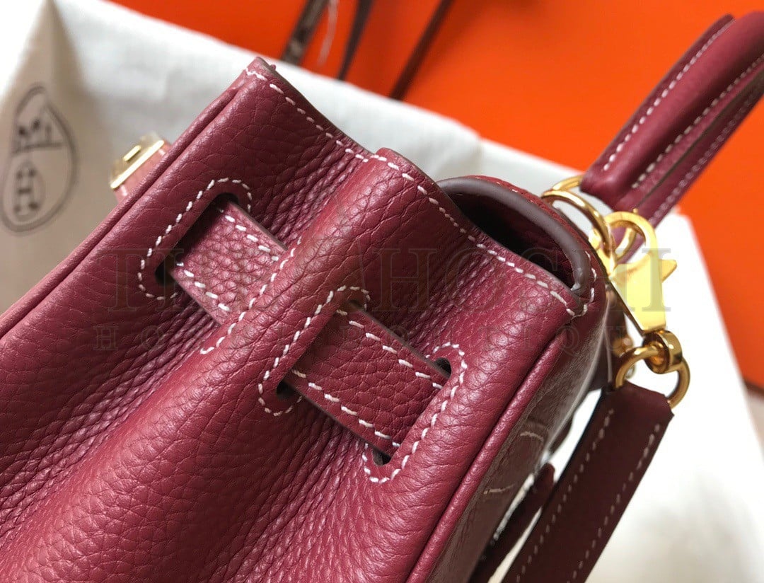 H**me5 Kelly 25cm Retourne Bag in Bordeaux Clemence Leather GHW Master Quality