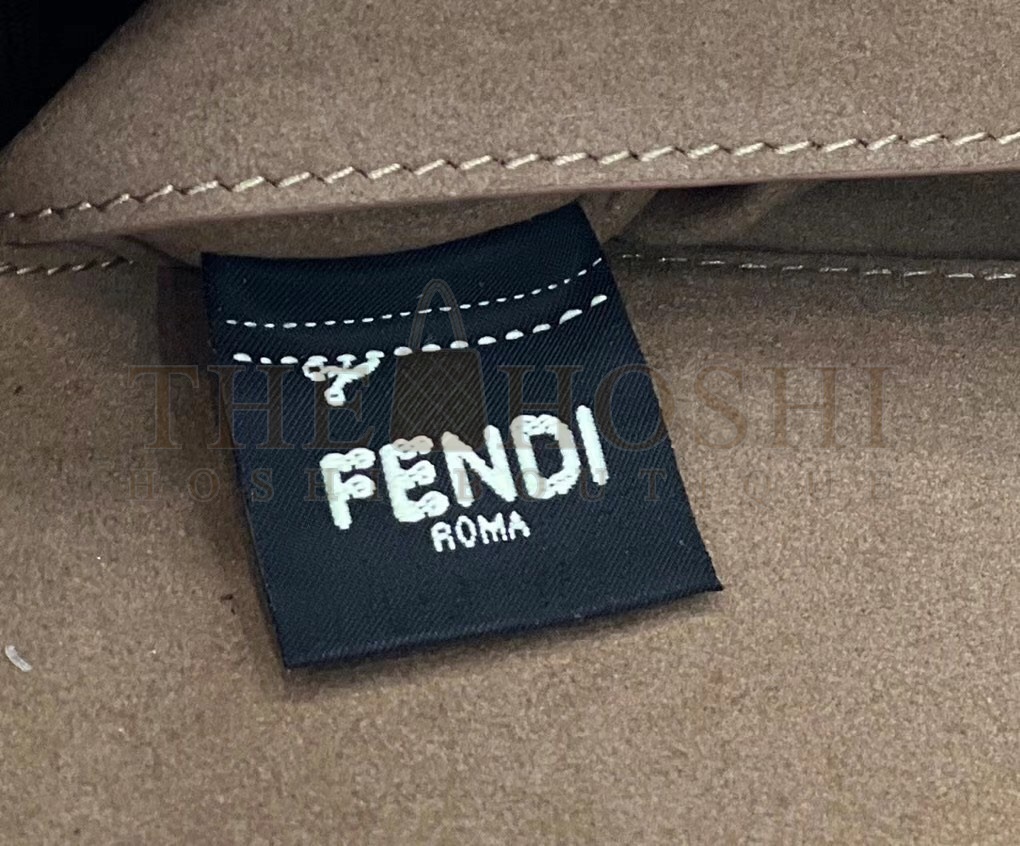 F**di Baguette Chain Midi Bag In Beige FF Fabric Master Quality