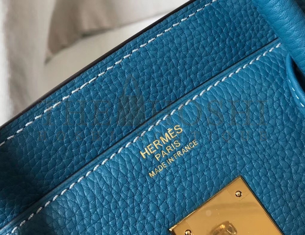 H**me5 Birkin 30 Bag in Blue Jean Clemence Leather with GHW Master Quality