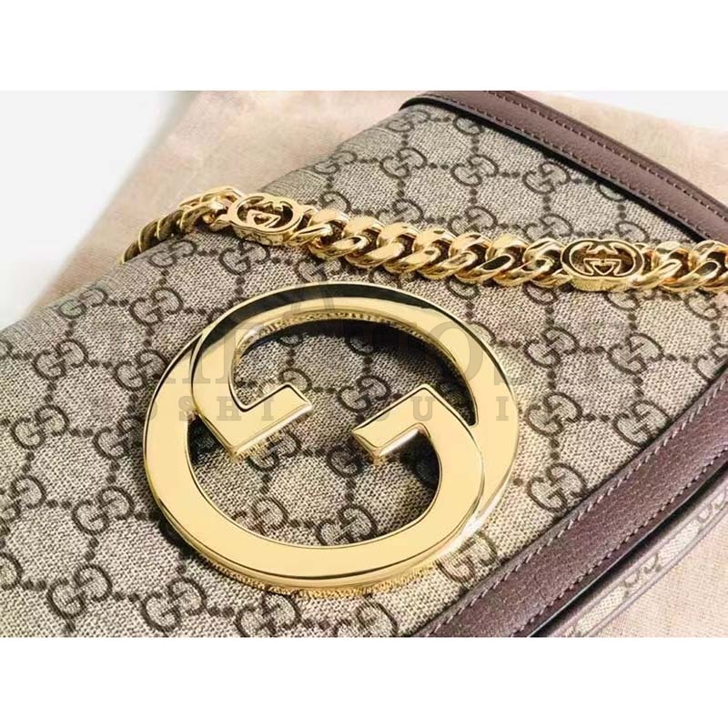 Gvc*1 Women GG Blondie Shoulder Bag Beige Ebony GG Svp*me Canvas Master Quality