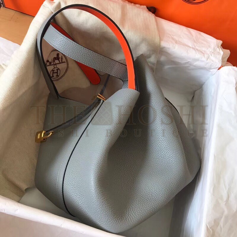 H**me5 Bicolor Picotin Lock PM 18cm Blue Lin Bag Master Quality