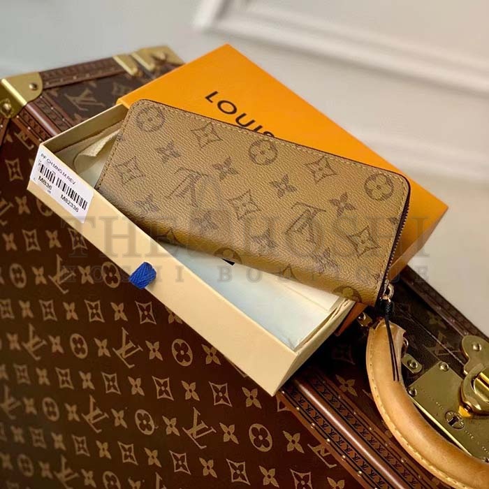 L0vis Vvtt0n LV Unisex Clémence Wallet Brown Monogram Reverse Coated Canvas Master Quality