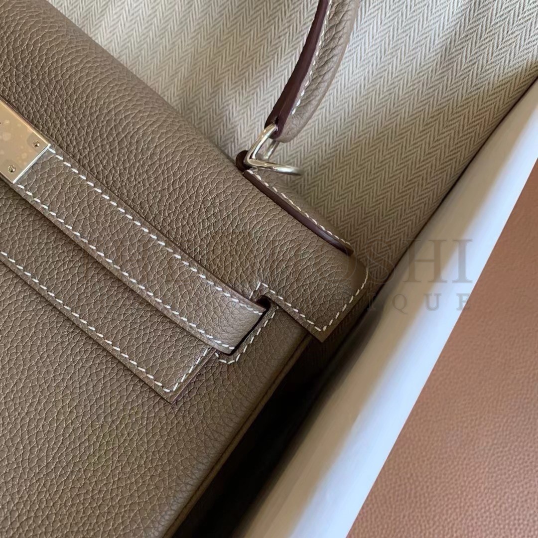 H**me5 Kelly Retourne 28 Handmade Bag In Taupe Togo Leather Master Quality