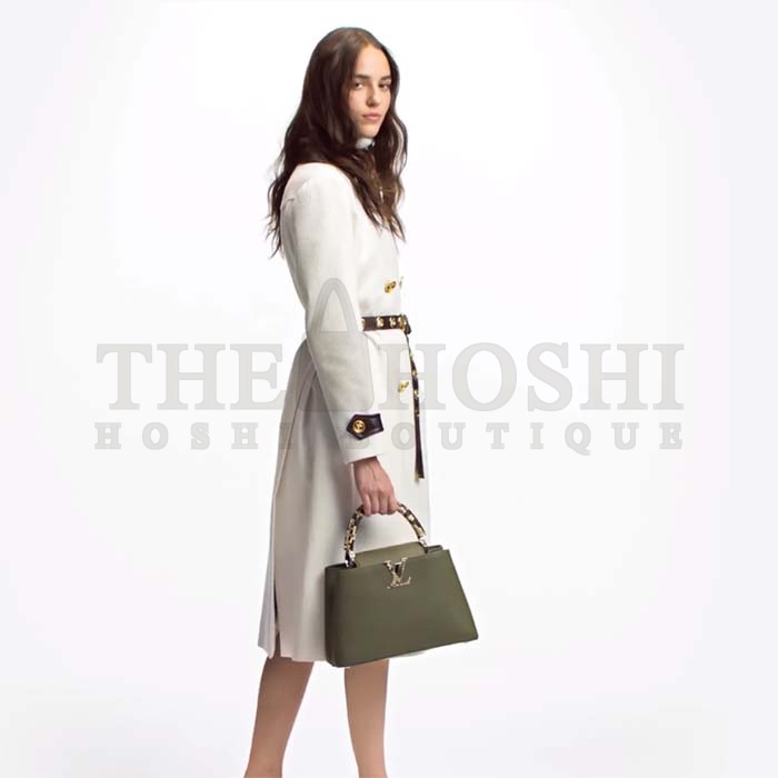 L0vis Vvtt0n LV Women Capucines MM Handbag Taurillon Cowhide Leather Python Trim Master Quality