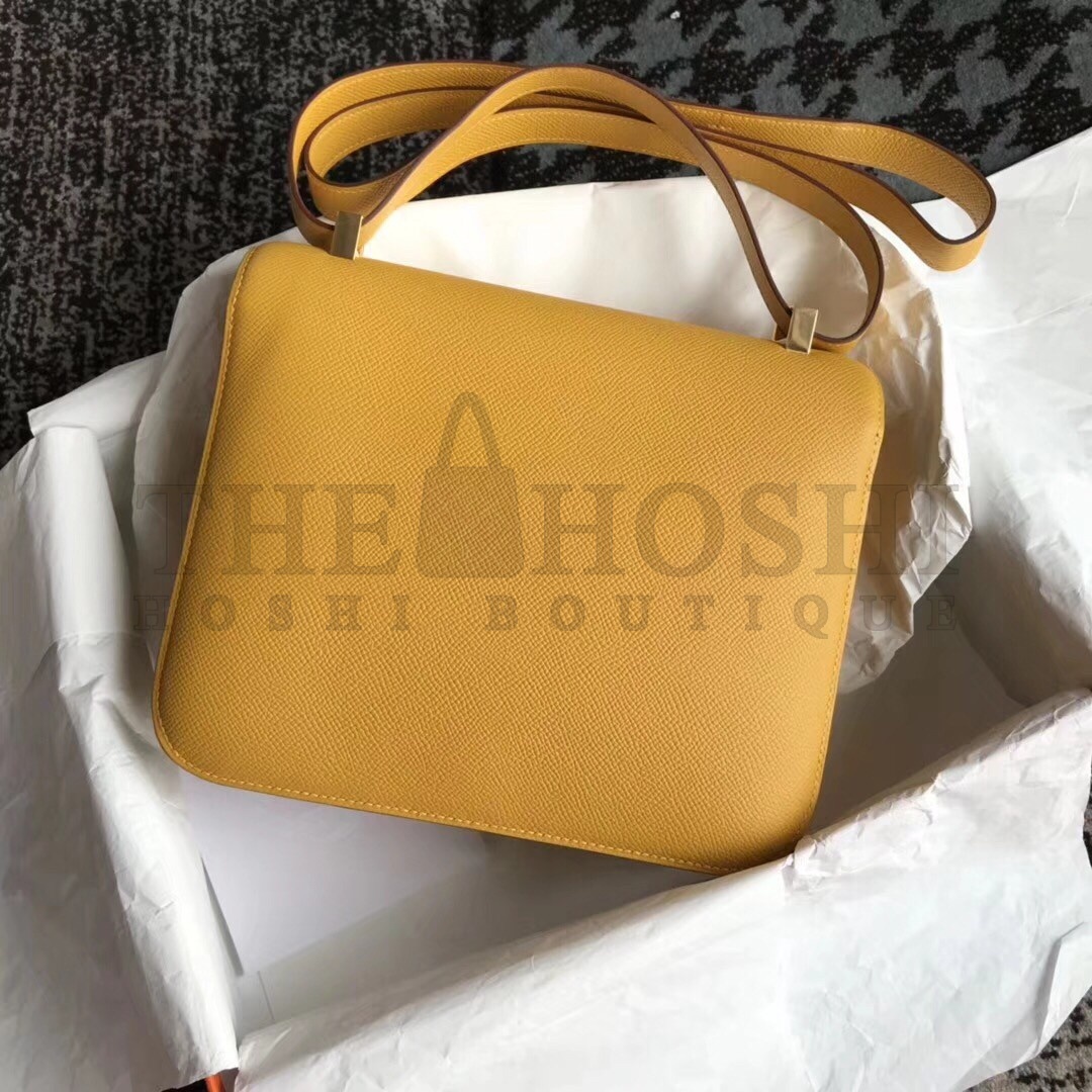 H**me5 Mini Constance 18cm Jaune Epsom Bag Master Quality